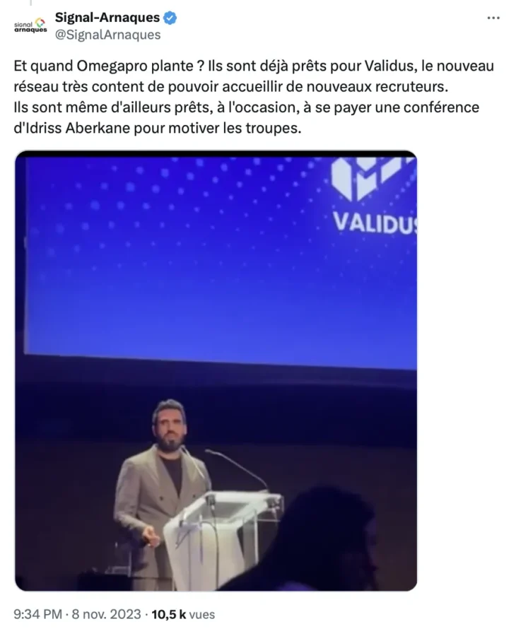 Idriss Aberkane complice de l'arnaque Validus condamné