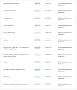 Liste des acteurs autorisés à proposer des biens atypiques par l'AMF. monplantfraise.fr ne s'y trouve pas.