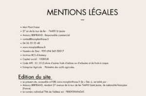 Mentions légales du site monplantfraise.fr.