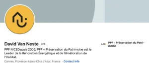 Profil Linkedin public de David Van Neste.