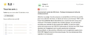 Avis négatif à propos de cette offre.