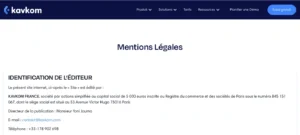 Mentions légales du site de Kavkom.