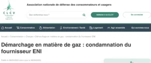 Article relatant une condamnation d'ENI.