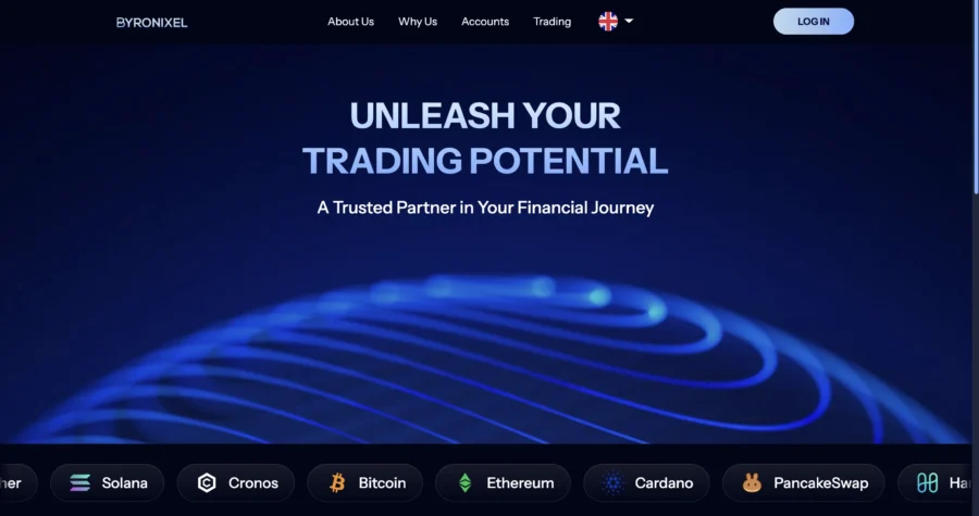 Interface de la plateforme de finance crypto Dymond.ai affichant le slogan Unleash Your Trading Potential.