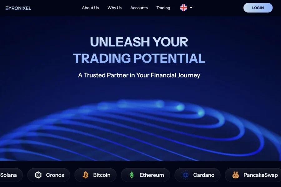 Interface de la plateforme de finance crypto Dymond.ai affichant le slogan Unleash Your Trading Potential.