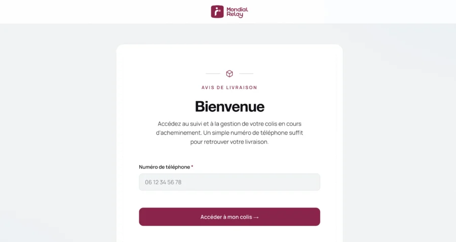 Interface d'une page de connexion nécessitant un numéro de téléphone et un code de vérification par SMS.
