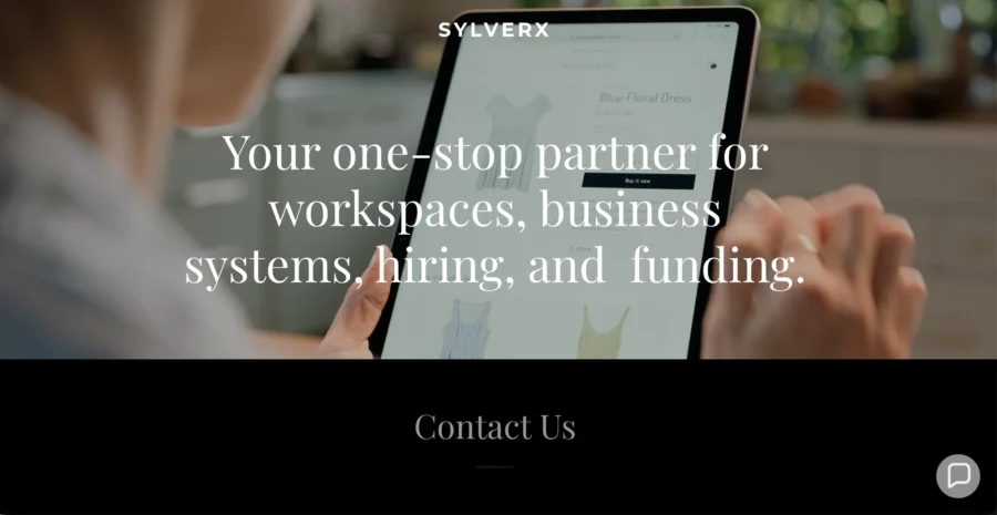 Capture d'écran de la plateforme Sylvexax proposant des services d'entreprise