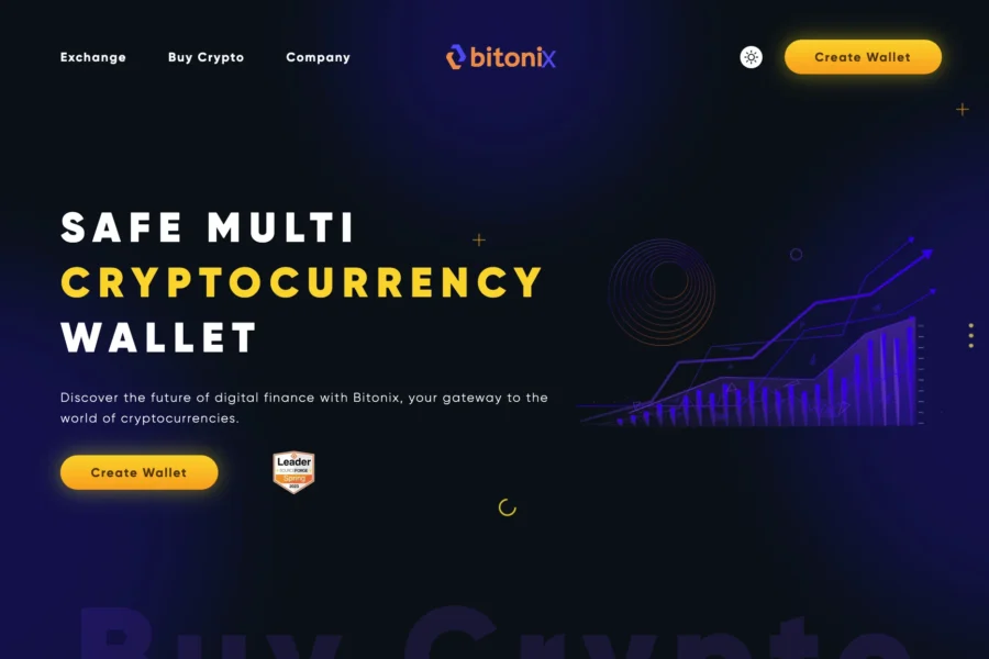 Capture d'écran de l'interface Bitonic promettant un portefeuille multicryptomonnaies sécurisé.