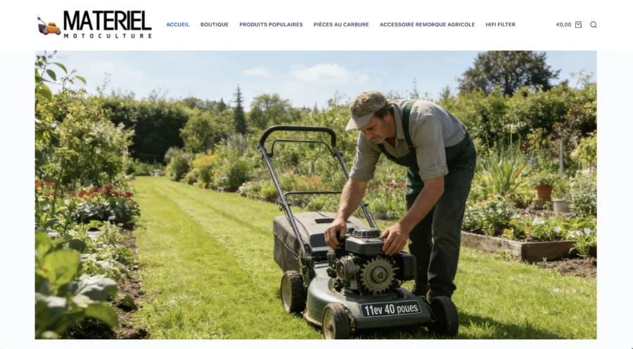 Un agriculteur utilise un broyeur de branches Materiael pour entretiens son parc agricole en toute sécurité.