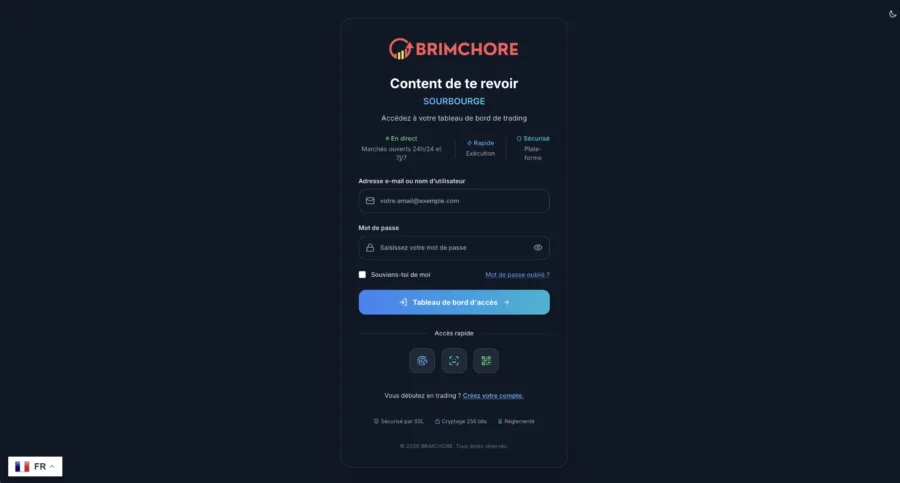 Interface assombrie de la page de création de compte Binance affichant un formulaire bleu.