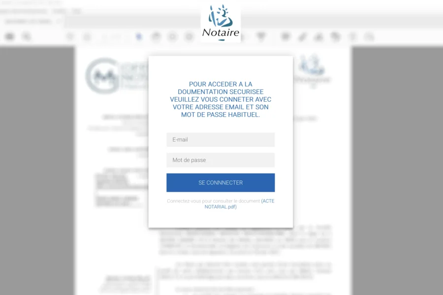Page web du site Notalife affichant une pop-up de confirmation avec un bouton bleu envoyé.