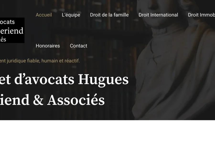 Page d'accueil du cabinet d'avocats Hugues Deperieud & Associés.