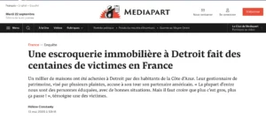 Article de Mediapart à propos de l'arnaque JustInvestNow.