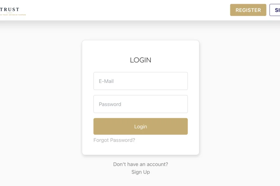 Formulaire d'identification avec logo du site Av Trust visible en haut à gauche