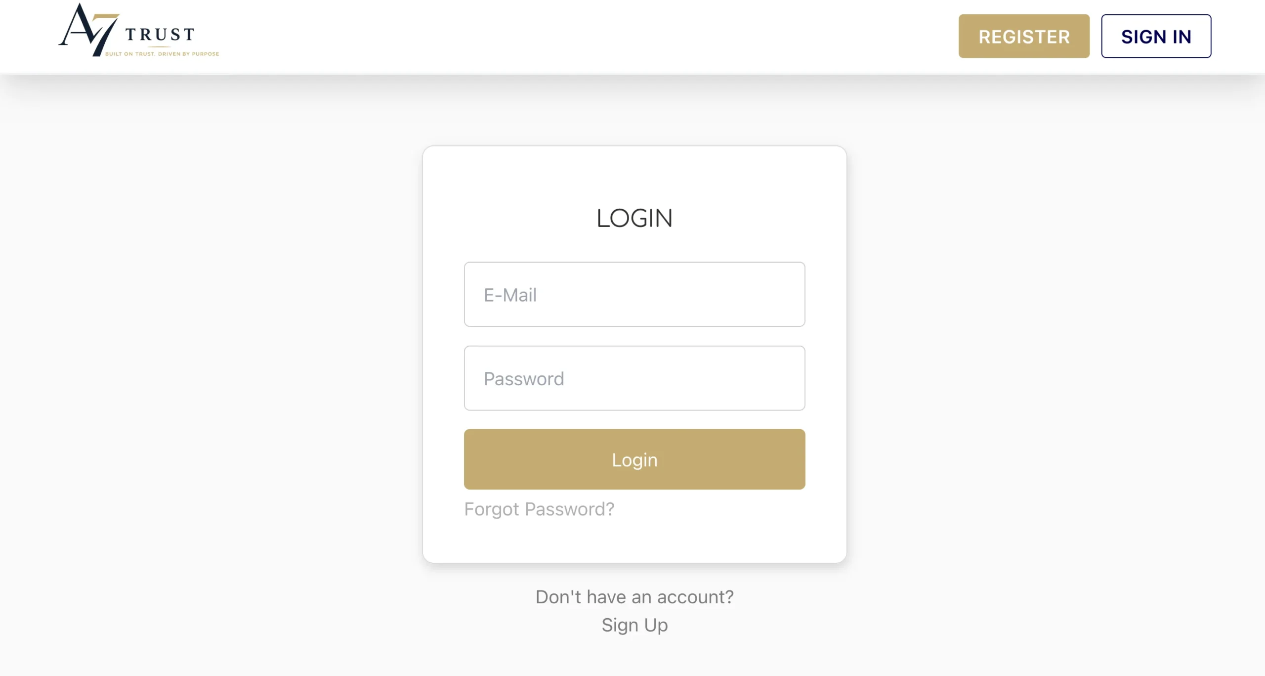Formulaire d'identification avec logo du site Av Trust visible en haut à gauche