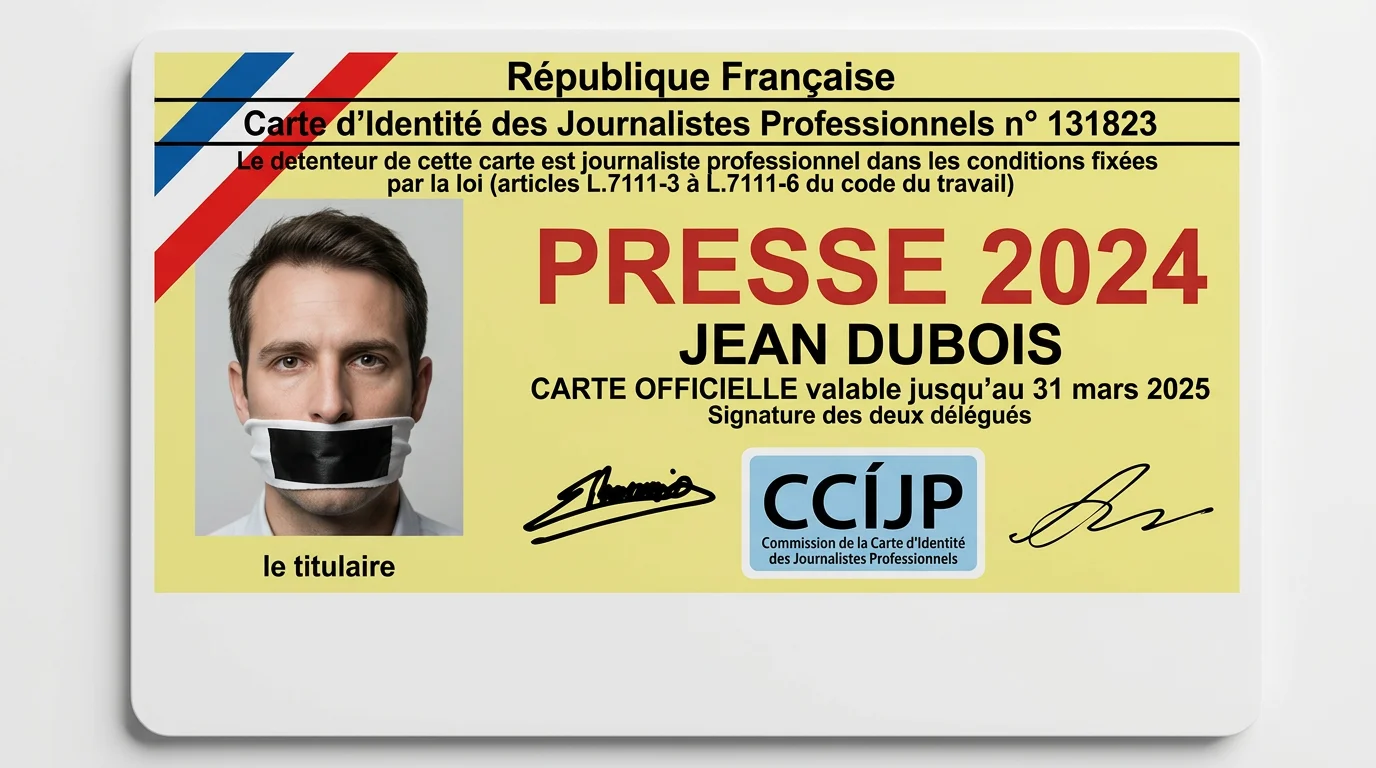 Carte d'identité des Journalistes Professionnels valant presse 2024 pour Jean Dubois avec le logo CCIJP.