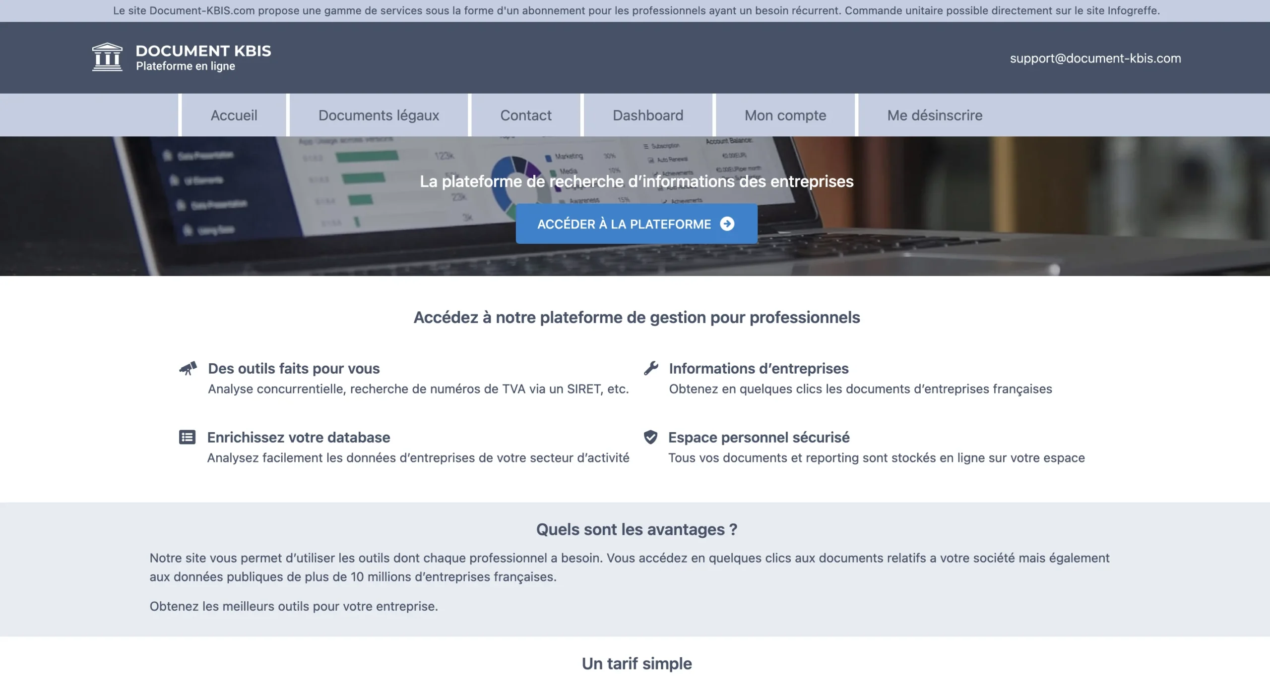 Page d'accueil du site Document Visio présentant une plateforme de gestion documentaire en ligne.